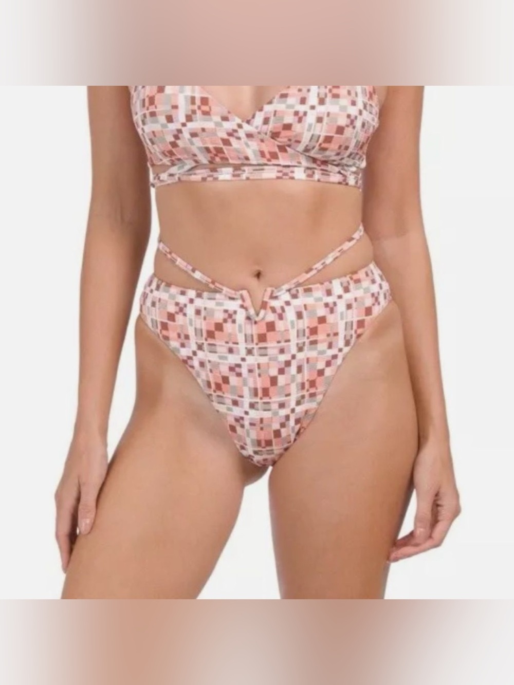 L*Space Joy Bitsy Bikini Bottom in Block Party Large